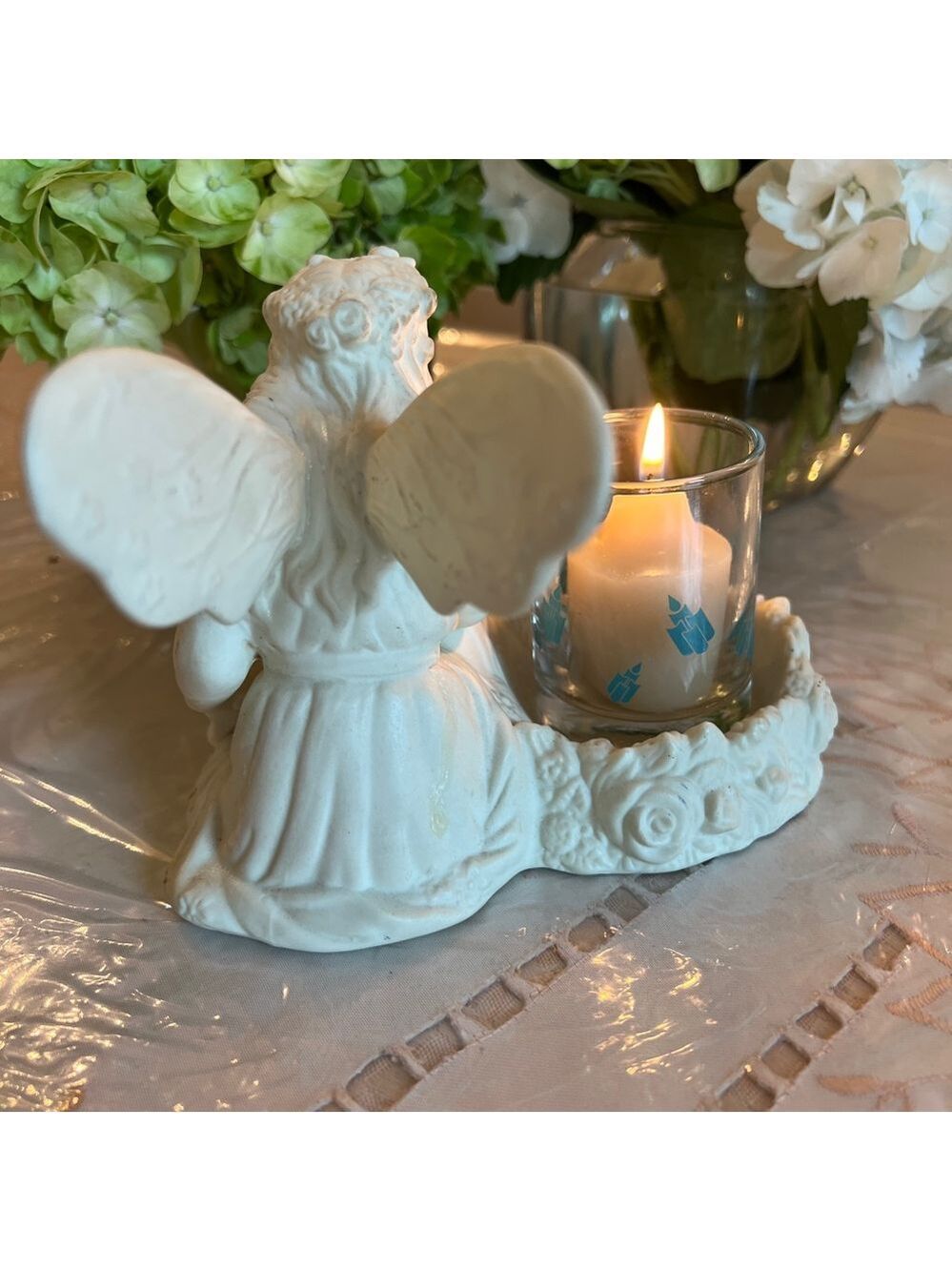 Partylite Retired Vintage White Angelic Figurine Candle Holder - Picture 4 of 5